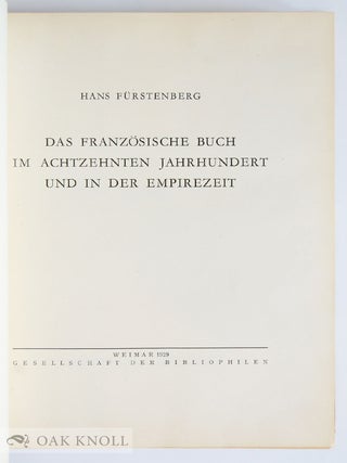 FRANZÖSISCHE BUCH IM ACHTZEHNTEN JAHRHUNDERT UND IN DER EMPIREZEIT.