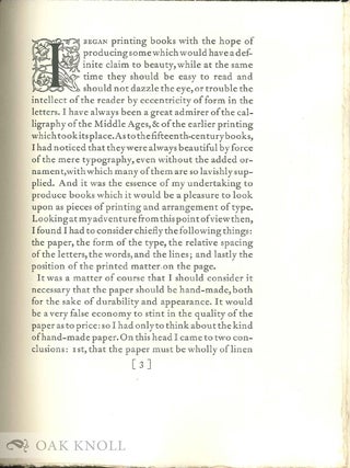 THE LIBRARY OF WILLIAM ANDREWS CLARK, JR., IN TWO PARTS - PART I: KELMSCOTT PRESS, PART II; THE DOVES PRESS, COLLATED AND COMPILED BY ROBERT ERNEST COWAN, ASSISTED BY...WITH AN INTRODUCTION BY ALFRED W. POLLARD...PRINTED BY JOHN HENRY NASH.