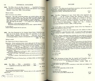 HISTORICAL CATALOGUE OF THE PRINTED EDITIONS OF HOLY SCRIPTURE IN THE LIBRARY OF THE BRITISH AND FOREIGN BIBLE SOCIETY.