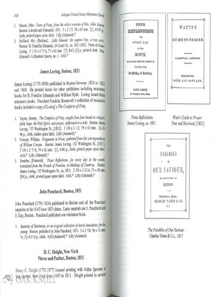 ANTIQUE UNITED STATES MINIATURE BOOKS, 1690-1900.