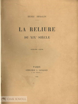 RELIURE DU XIXe SIECLE.