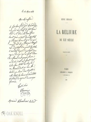 RELIURE DU XIXe SIECLE.