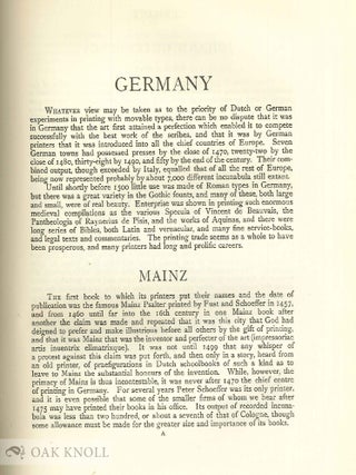CATALOGUE OF BOOKS MOSTLY FROM THE PRESSES OF THE FIRST PRINTERS SHOWING THE PROGRESS OF PRINTING WITH MOVABLE METAL TYPE THROUGH THE SECOND HALF OF THE FIFTEENTH CENTURY. COLLECTED BY RUSH C. HAWKINS.