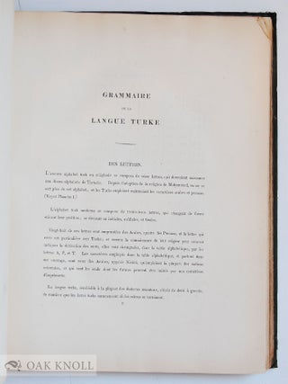 GRAMMAIRE TURKE: PRÉCÉDÉE D'UN DISCOURS PRÉLIMINAIRE SUR LA LANGUE ET LA LITTÉRATURE DES NATIONS ORIENTALES