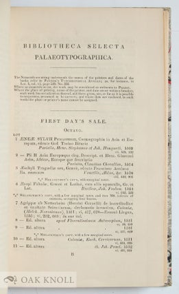CATALOGUE OF THE LIBRARY OF DR. KLOSS OF FRANCKFORT A. M., PROFESSOR; INCLUDING MANY ORIGINAL AND UNPUBLISHED MANUSCRIPTS, AND PRINTED BOOKS WITH MS. ANNOTATIONS, BY PHILIP MELANCTHON.