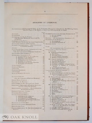 REPORT OF THE COMMISSIONERS APPOINTED TO INQUIRE INTO THE CONSTITUTION AND GOVERNMENT OF THE BRITISH MUSEUM; WITH THE MINUTES OF EVIDENCE. (TOGETHER WITH) INDEX TO REPORTS AND MINUTES OF EVIDENCE.