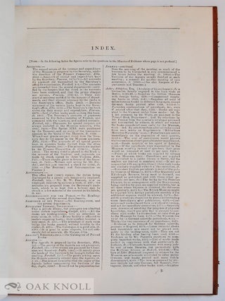 REPORT OF THE COMMISSIONERS APPOINTED TO INQUIRE INTO THE CONSTITUTION AND GOVERNMENT OF THE BRITISH MUSEUM; WITH THE MINUTES OF EVIDENCE. (TOGETHER WITH) INDEX TO REPORTS AND MINUTES OF EVIDENCE.