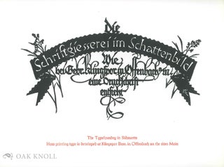 TYPEFOUNDRY IN SILHOUETTE, HOW PRINTING TYPE IS DEVELOPED AT KLINGSPOR BROS. IN OFFENBACH ON THE RIVER MAIN.