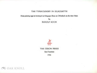 TYPEFOUNDRY IN SILHOUETTE, HOW PRINTING TYPE IS DEVELOPED AT KLINGSPOR BROS. IN OFFENBACH ON THE RIVER MAIN.