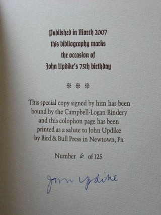 JOHN UPDIKE, A BIBLIOGRAPHY OF PRIMARY AND SECONDARY MATERIALS, 1948-2007