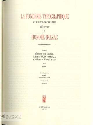 LA FONDERIE TYPOGRAPHIQUE.