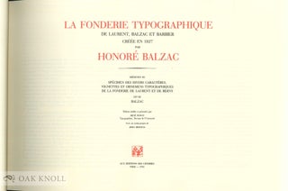 LA FONDERIE TYPOGRAPHIQUE.